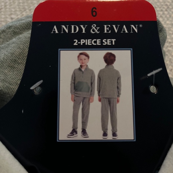 Andy & Evan 2- Piece Boys Set Pants and 1/4 zip Pullover Green Size 6 New w/Tags - Picture 10 of 10